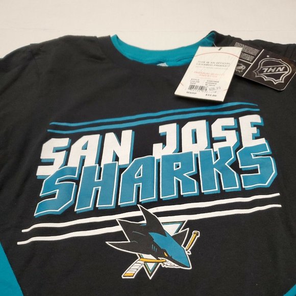 NWT San Jose Sharks Hockey NHL Long Sleeve Shirt Youth Medium New With Tags - Picture 4 of 7